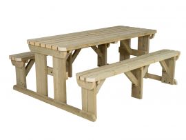 Abies Rounded Picnic Table Benches Set