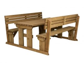 Alders Picnic Table Benches Set With Back Rest 