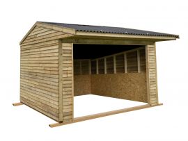 Animal field shelter V.6 open front/apex roof