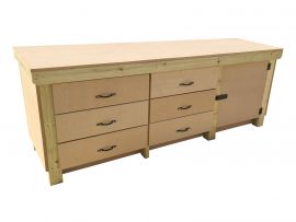 Wooden MDF Tool Cabinet Workbench with Lockable Cupboard