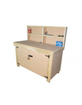 Wooden MDF Top Workbench With Lockable Cupboard