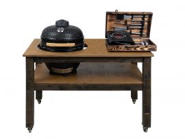 Grill Table, BBQ Kitchen Space for Kamado Bono Grande (L-160cm W-90cm H-88cm)