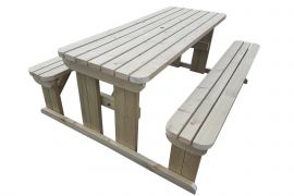 Abies Rounded Picnic Table Benches Set
