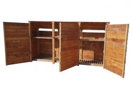 W-187cm, H-180cm, D-81cm 2.7 cubic meters capacity Arbor Garden Solutions Wooden Log Store With Doors 6Ft Brown