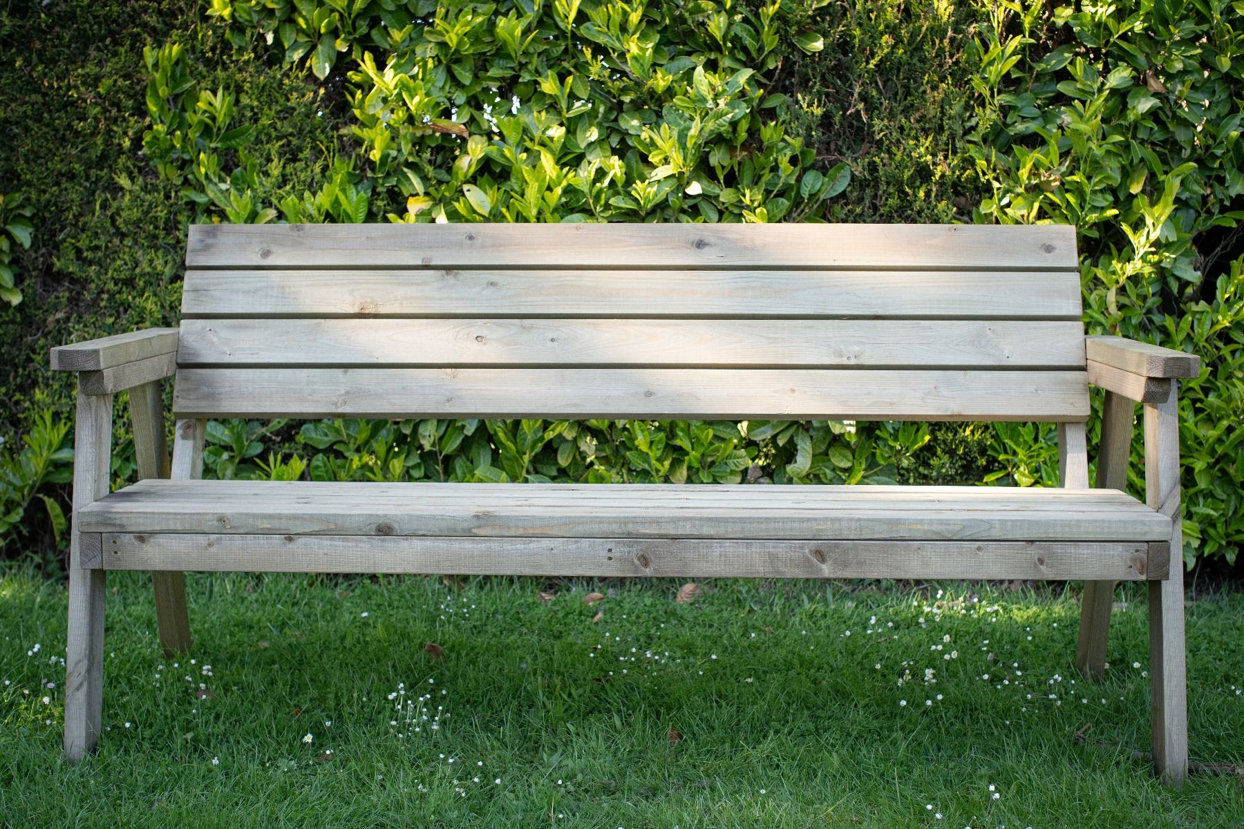Bench Wooden Outdoor Garden Fence Seating With Back Support