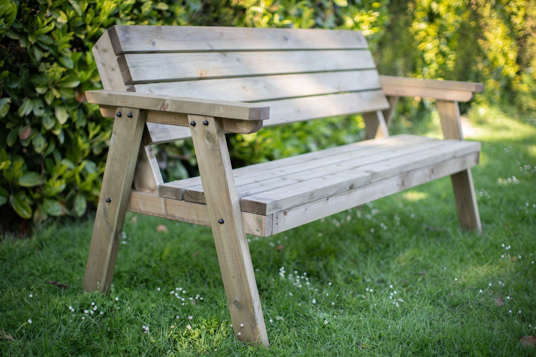 bench wooden outdoor garden fence seating with back