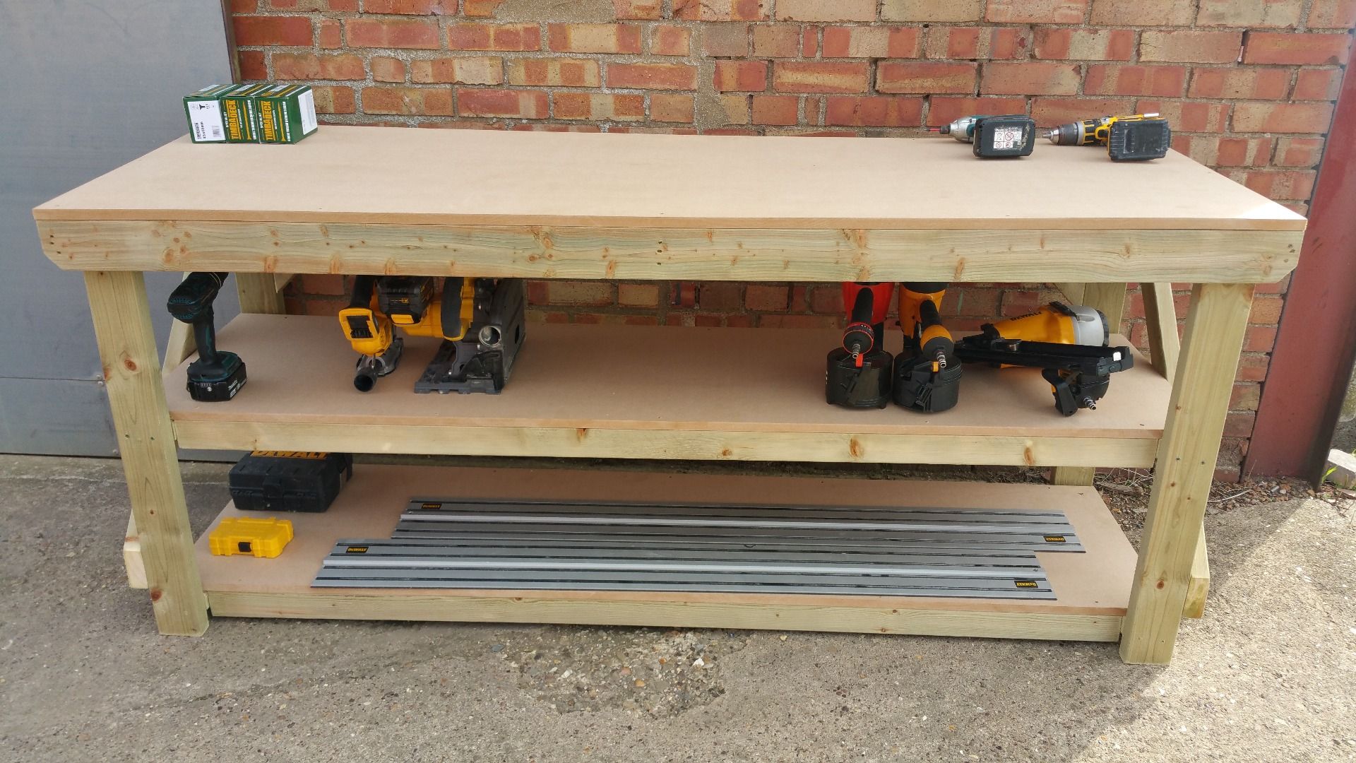 wooden super heavy duty workbench 4ft or 6ft table top