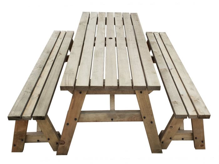 Wooden Picnic Tables Fence Benches, Wooden Garden Picnic Bench Set